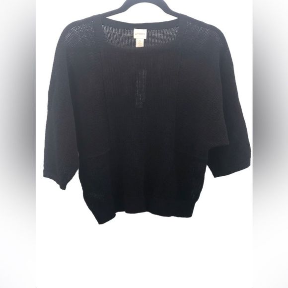 NWT CHICO’S skirt topper pullover sweater black - Picture 1 of 5